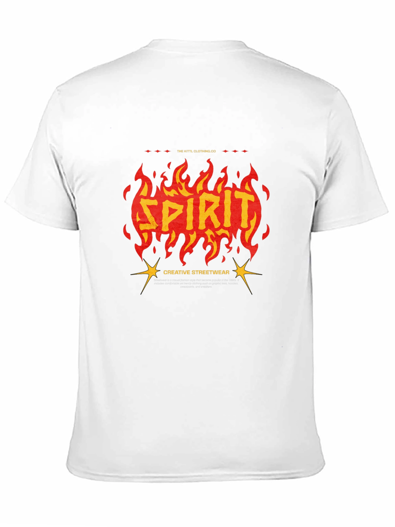 Spirit Fire Graphic Print Mens Black T-Shirt