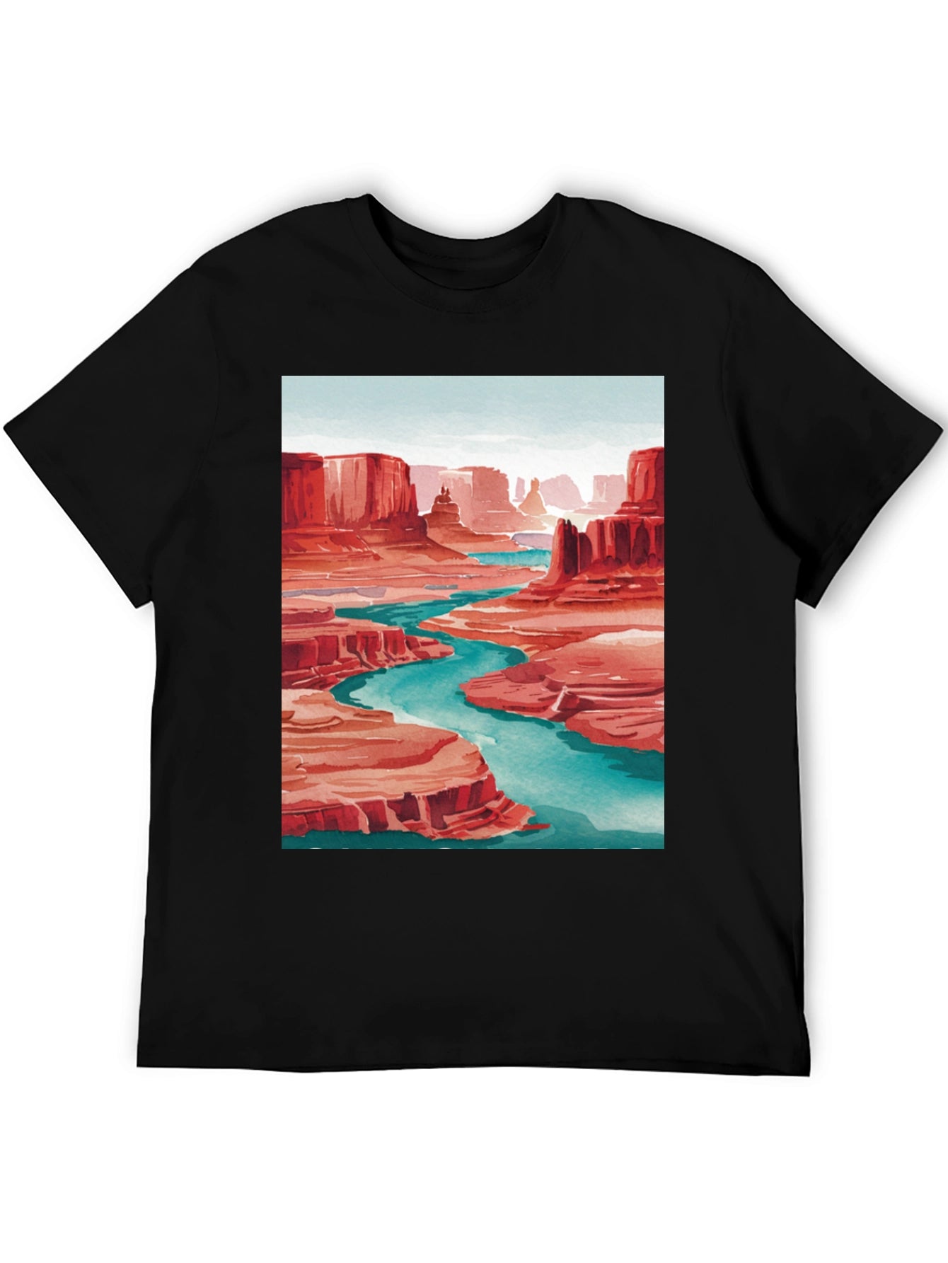 Grand Canyon Art Print T-Shirt - Black
