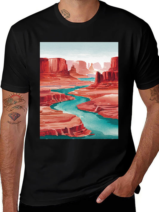 Grand Canyon Art Print T-Shirt - Black
