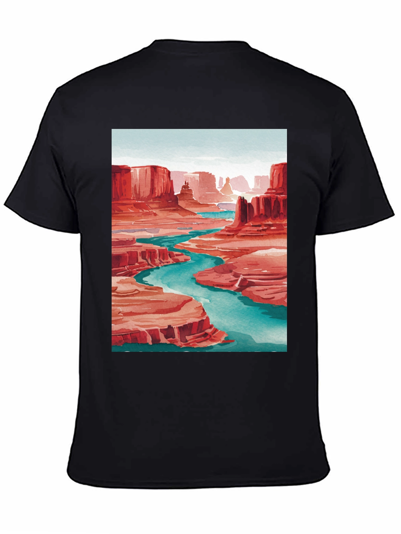Grand Canyon Art Print T-Shirt - Black