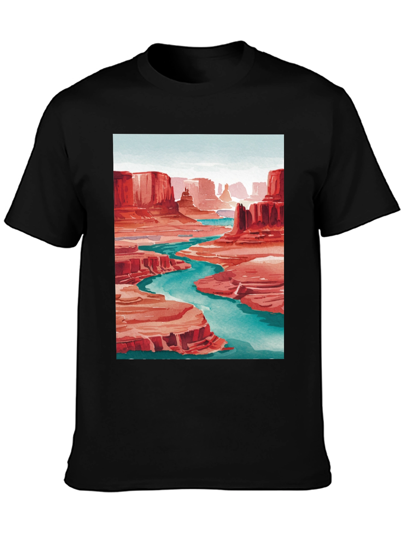 Grand Canyon Art Print T-Shirt - Black