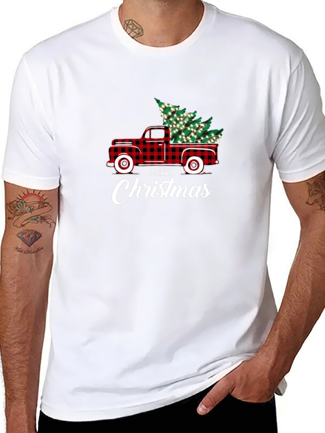 Festive Christmas Tree Truck Graphic Tee