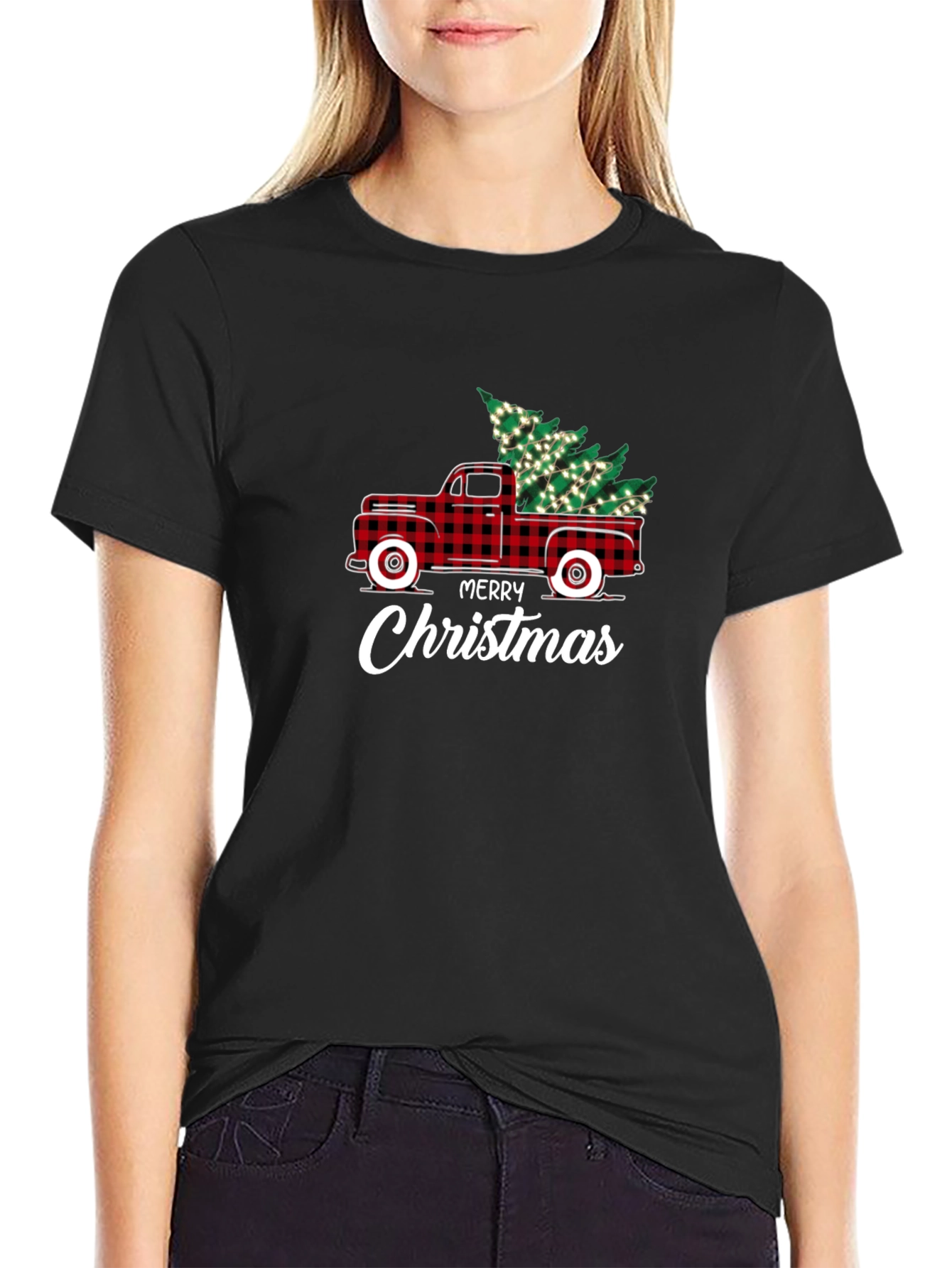 Festive Christmas Tree Truck Graphic Tee