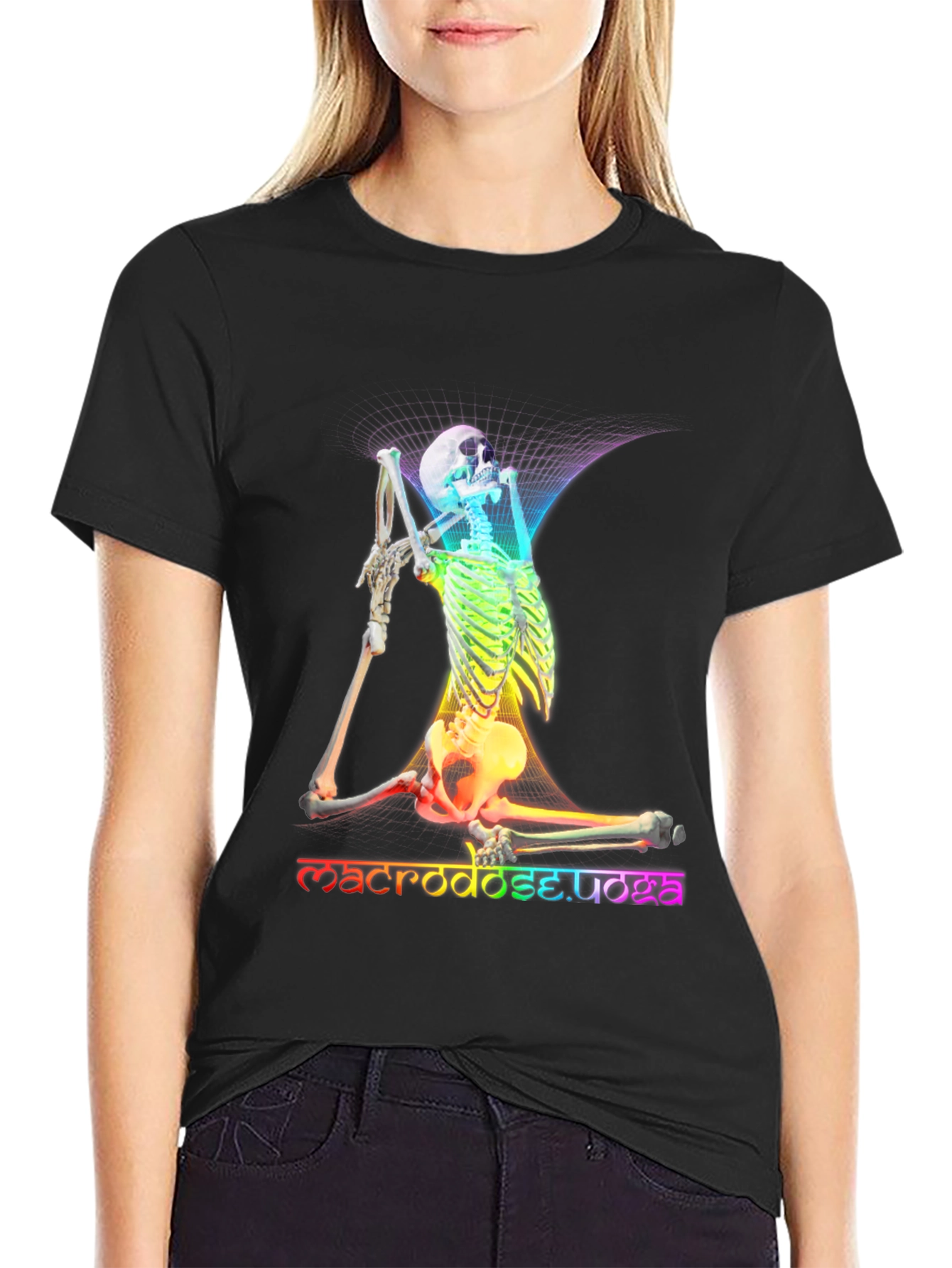 Rainbow Skeleton Yoga T-Shirt - Macrodose