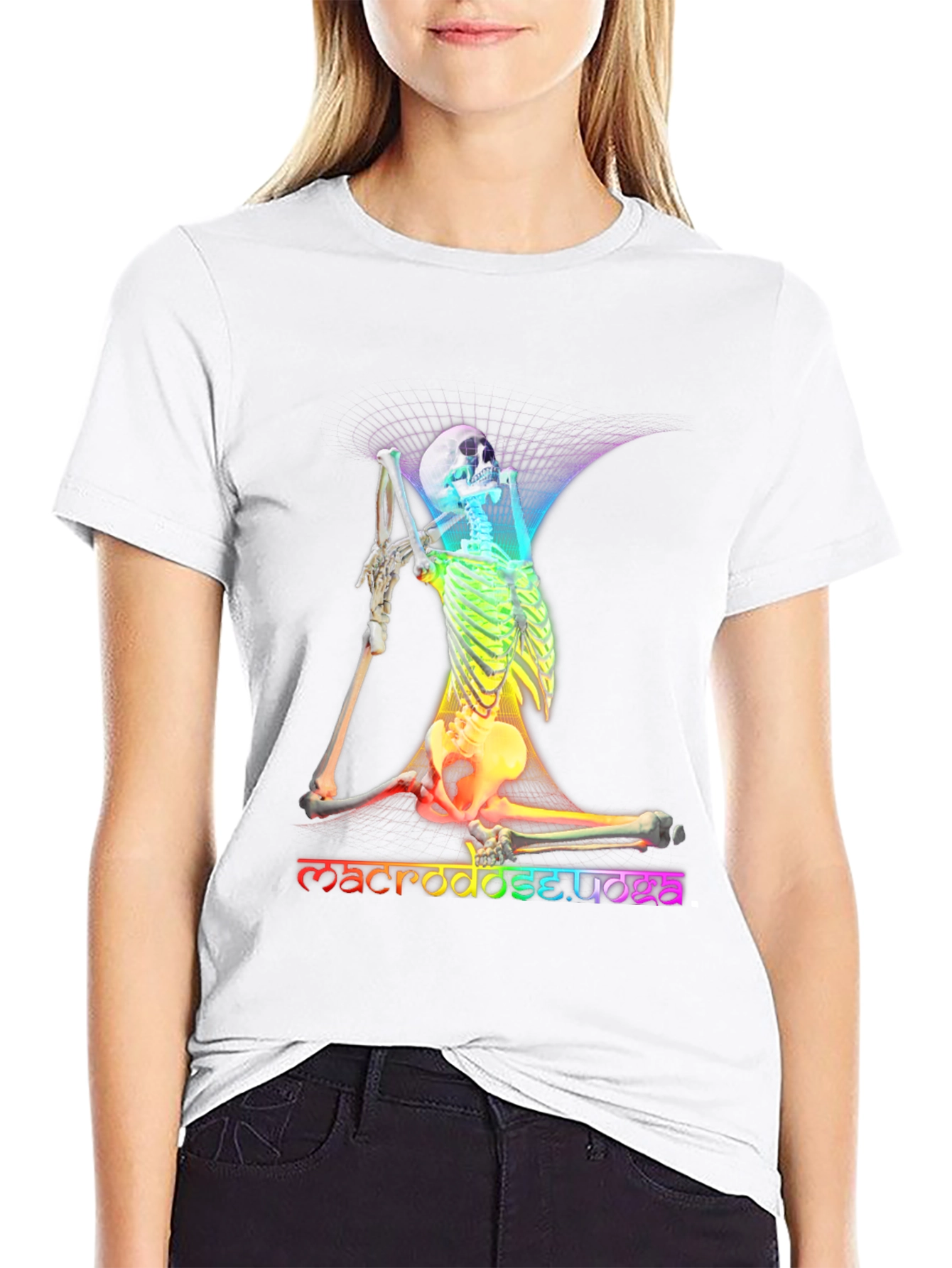 Rainbow Skeleton Yoga T-Shirt - Macrodose