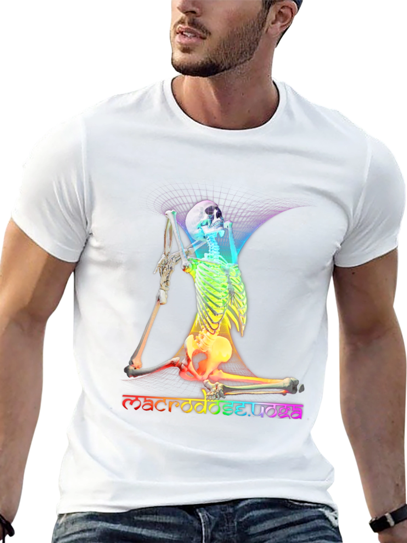 Rainbow Skeleton Yoga T-Shirt - Macrodose