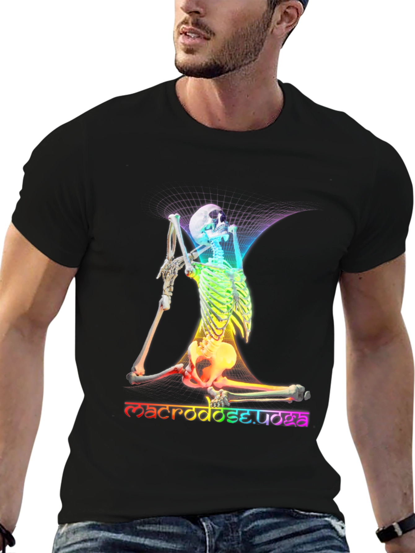 Rainbow Skeleton Yoga T-Shirt - Macrodose