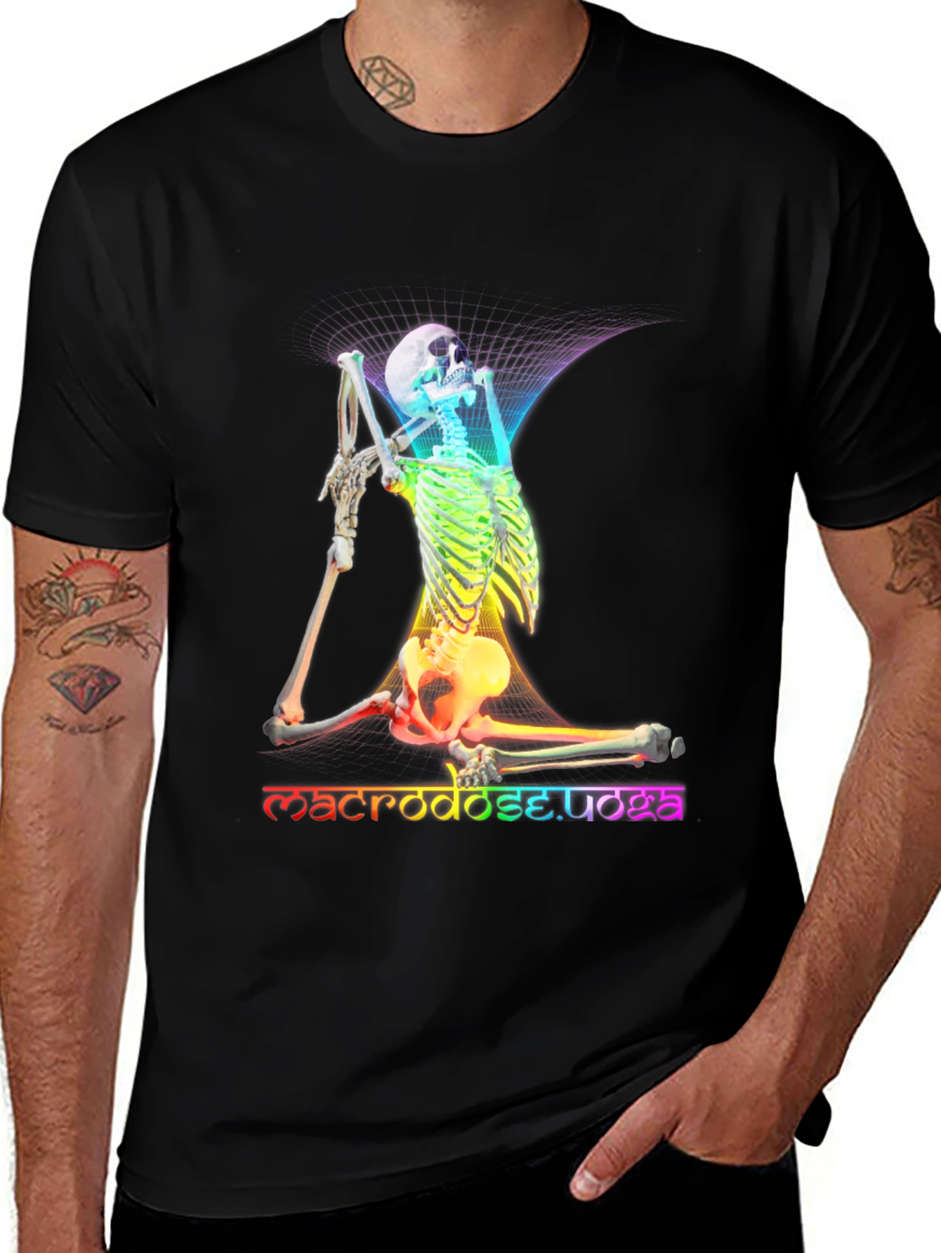 Rainbow Skeleton Yoga T-Shirt - Macrodose