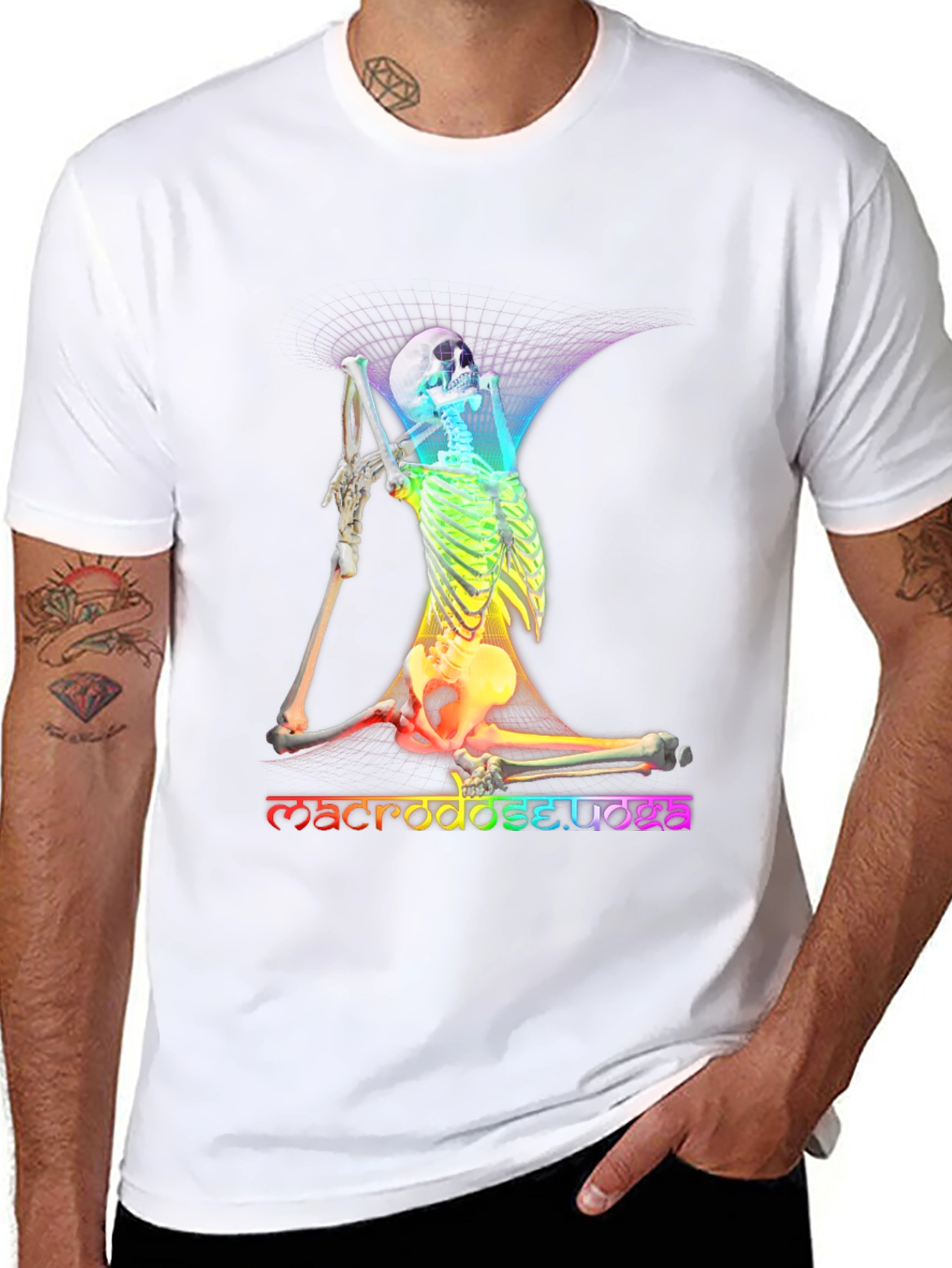Rainbow Skeleton Yoga T-Shirt - Macrodose