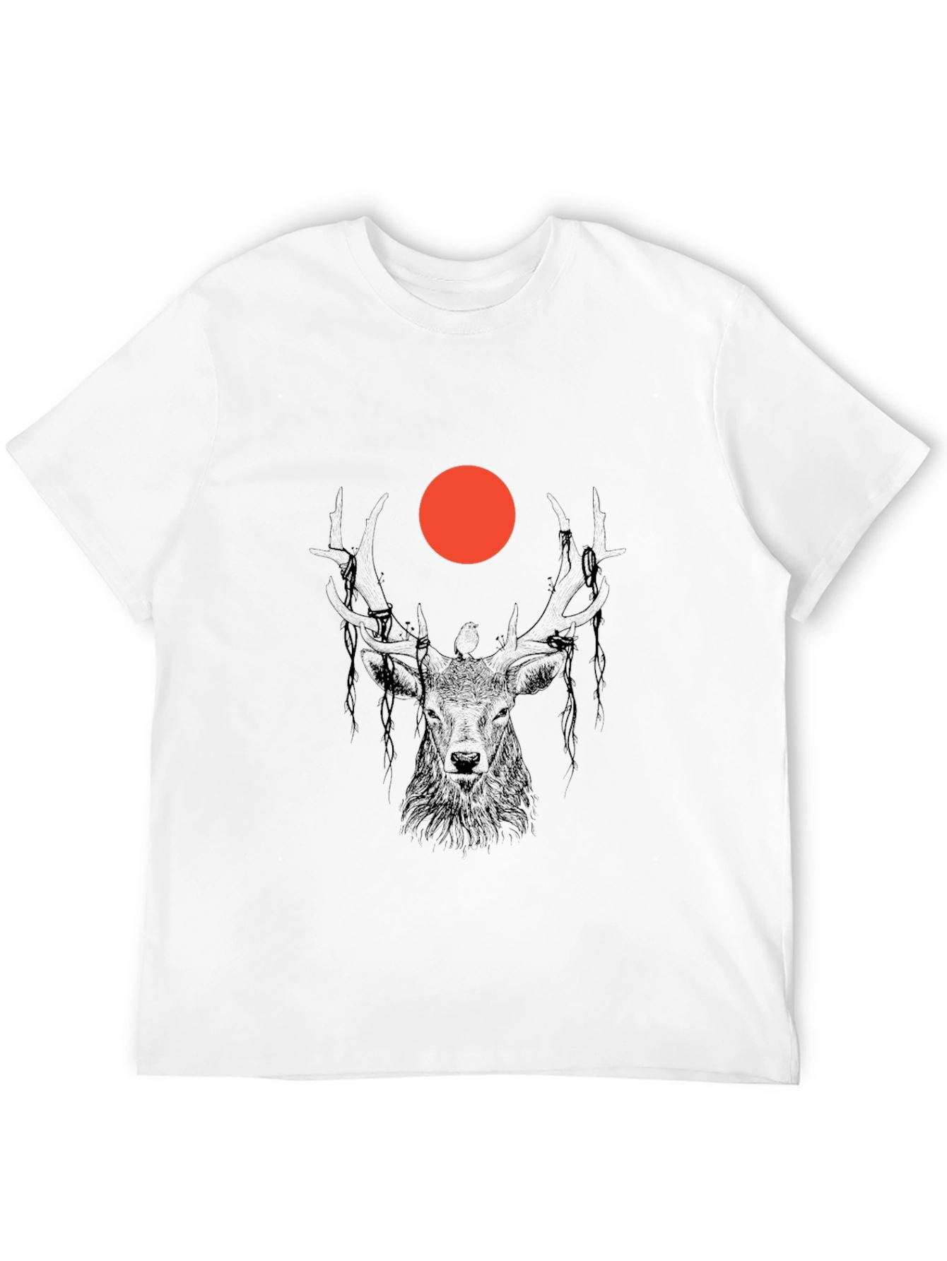 Mens Black Deer Graphic Tee