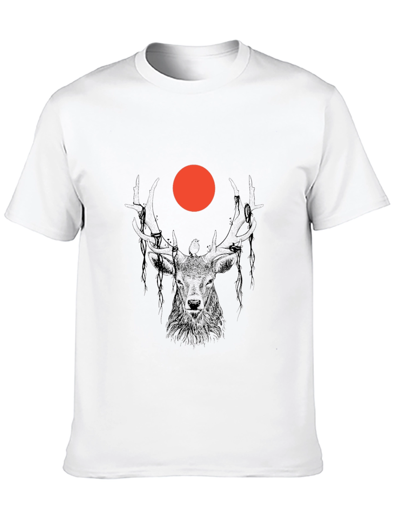 Mens Black Deer Graphic Tee