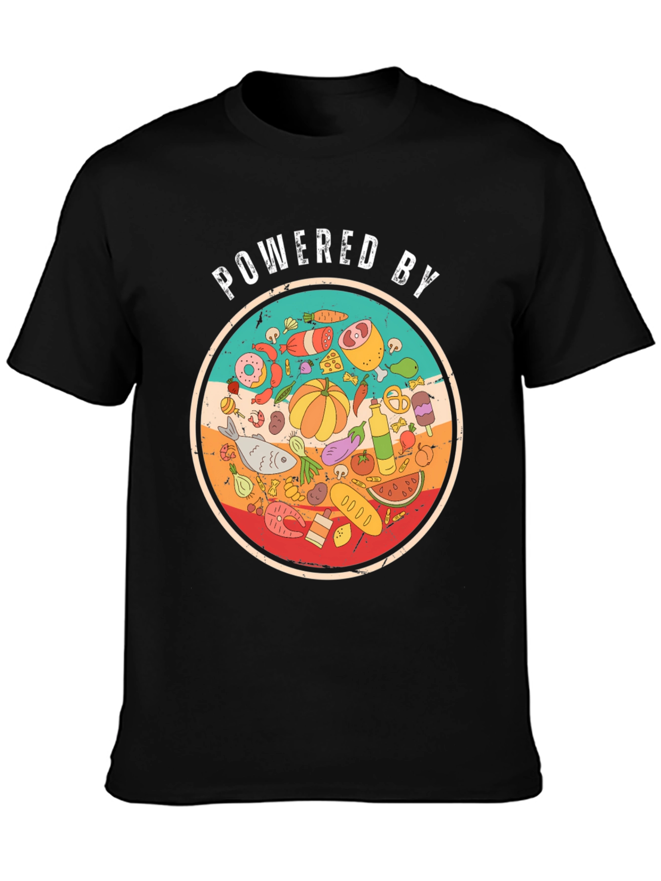 Powered by Food Graphic Tee - Unisex Black T-Shirt
