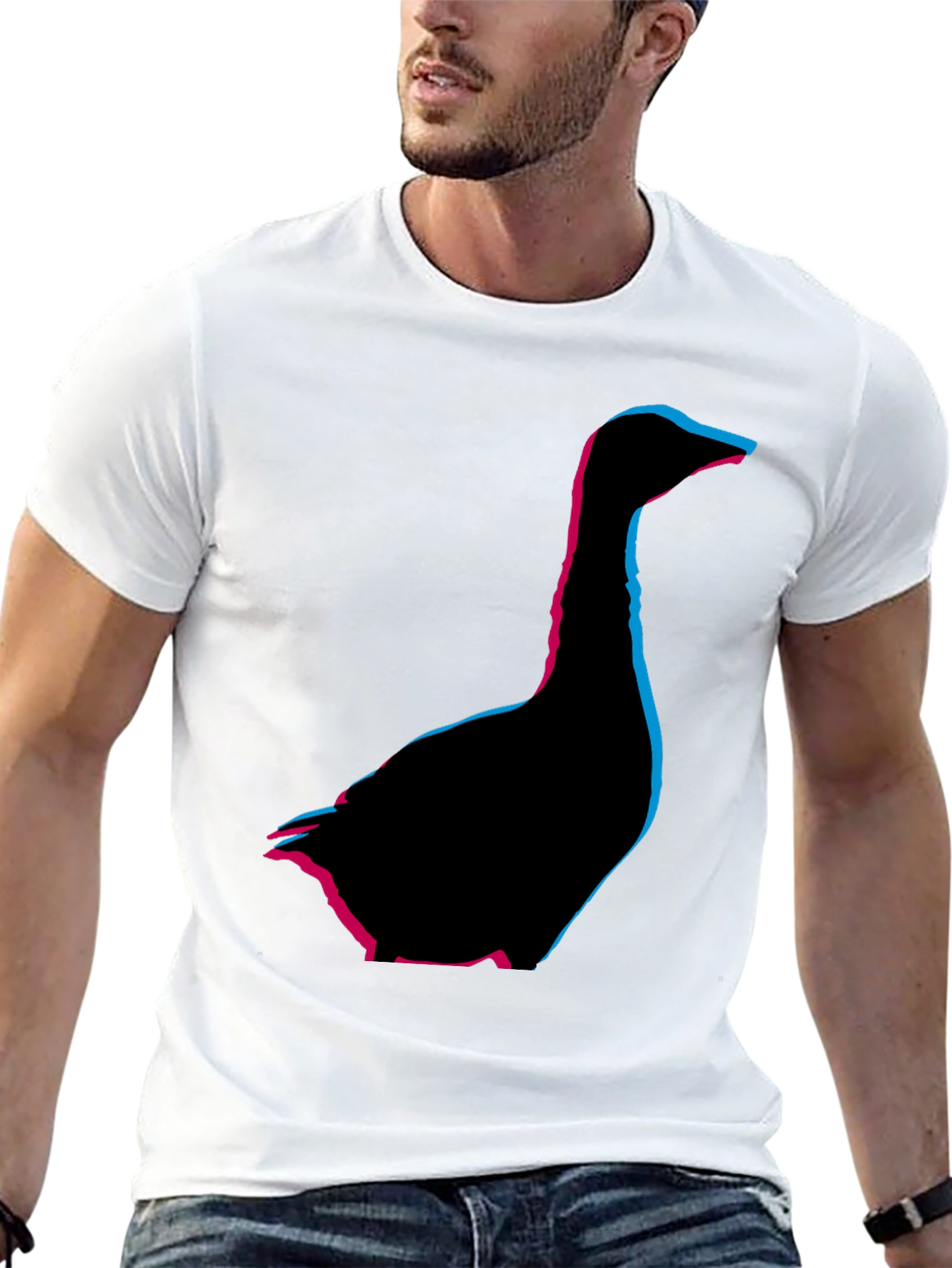 Geometric Goose Graphic Tee - Stylish Comfort