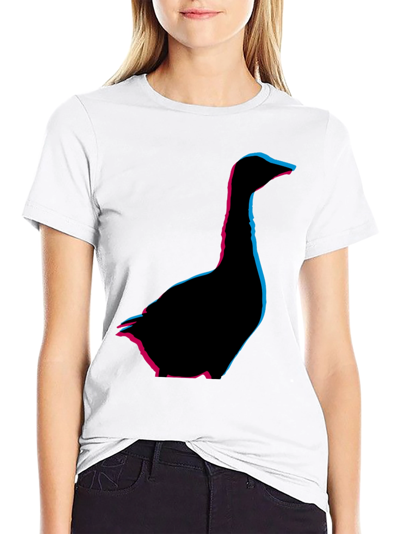 Geometric Goose Graphic Tee - Stylish Comfort