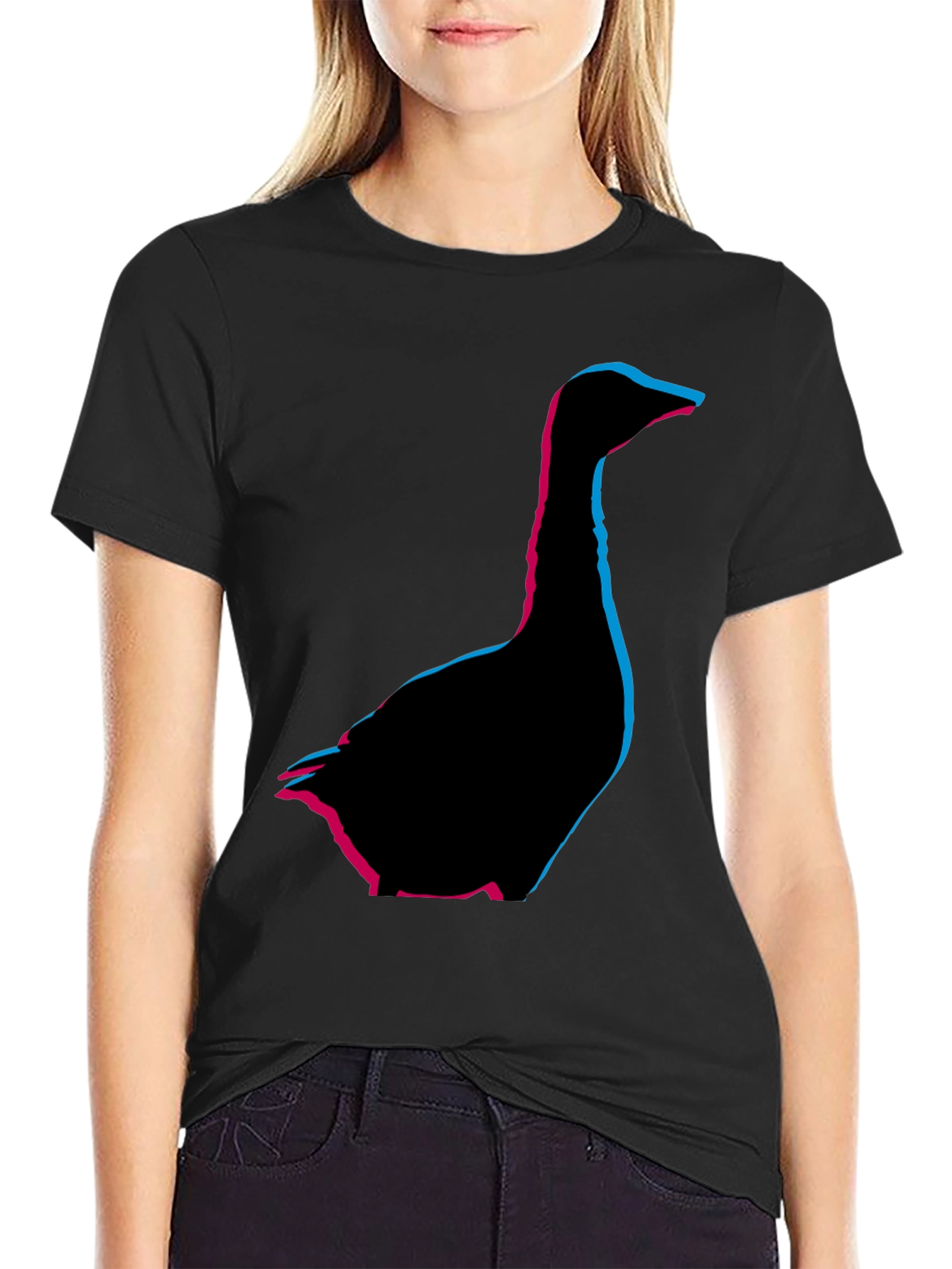 Geometric Goose Graphic Tee - Stylish Comfort
