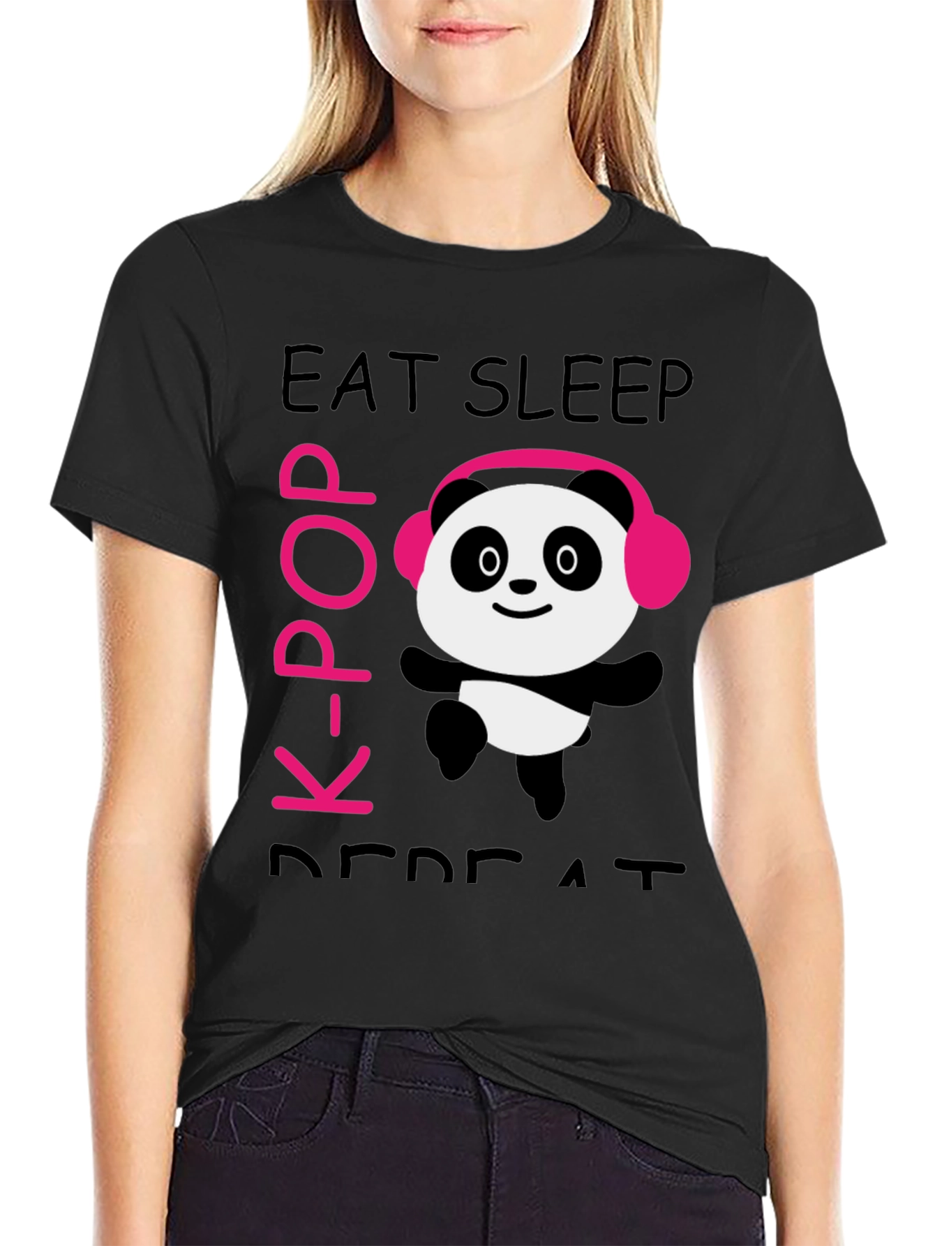 Eat Sleep K-Pop Panda T-Shirt