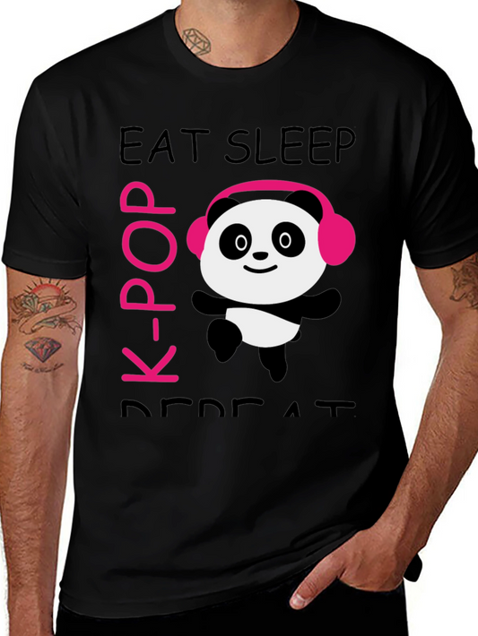 Eat Sleep K-Pop Panda T-Shirt