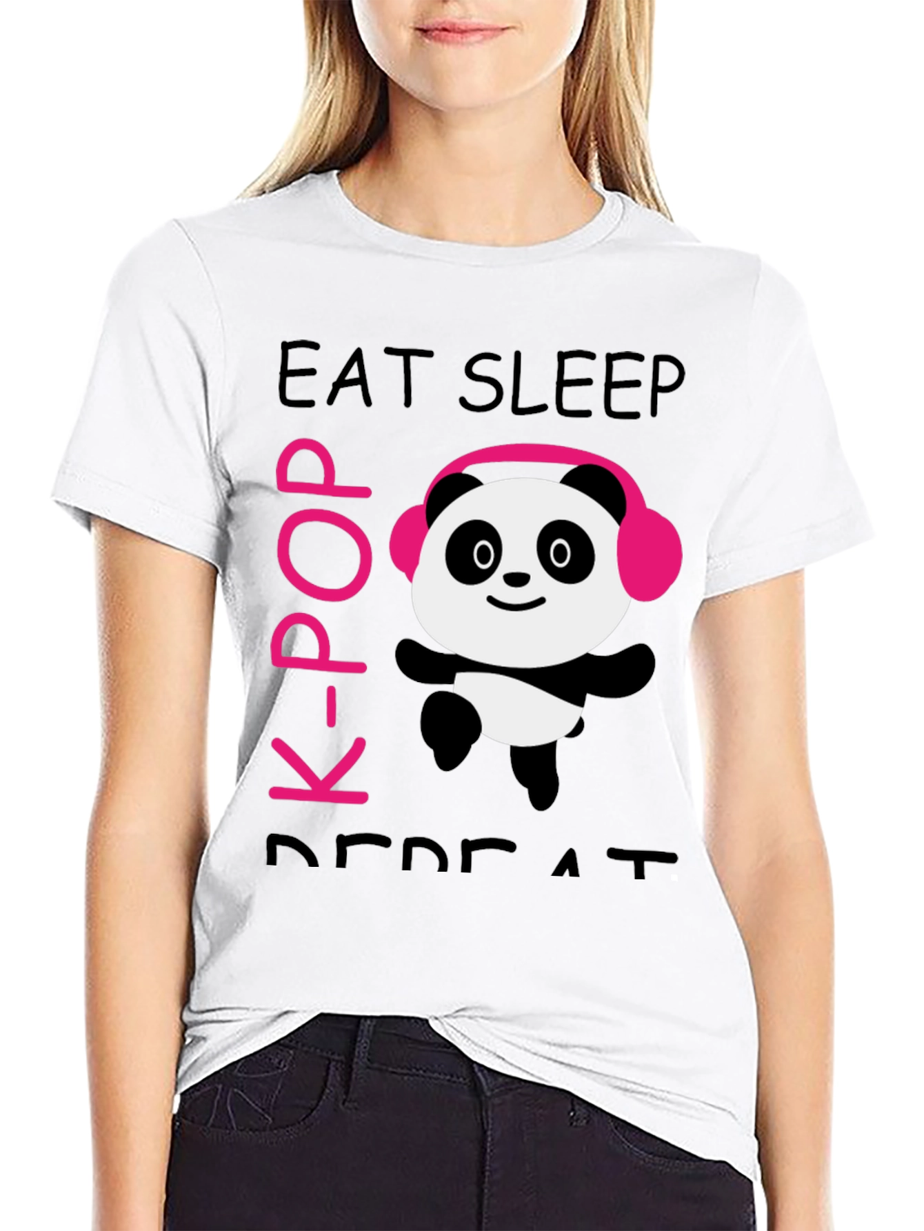 Eat Sleep K-Pop Panda T-Shirt
