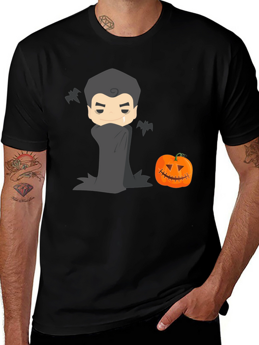 Halloween Vampire & Pumpkin Graphic Tee