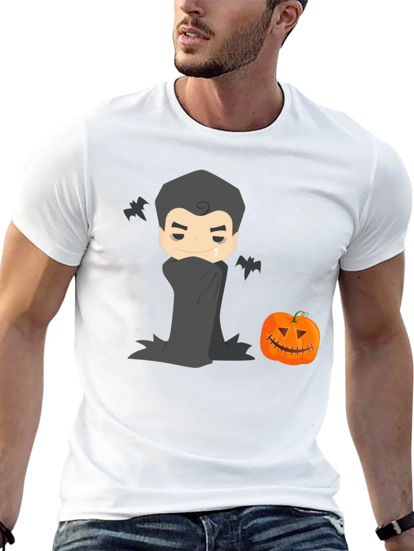 Halloween Vampire & Pumpkin Graphic Tee