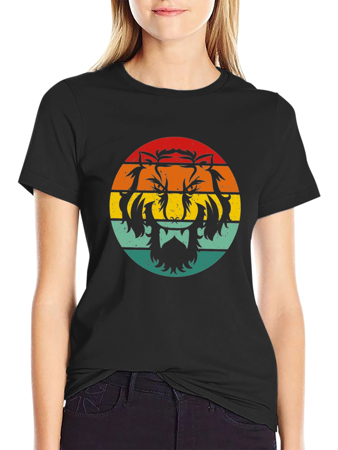 Retro Tiger Graphic T-Shirt - Black