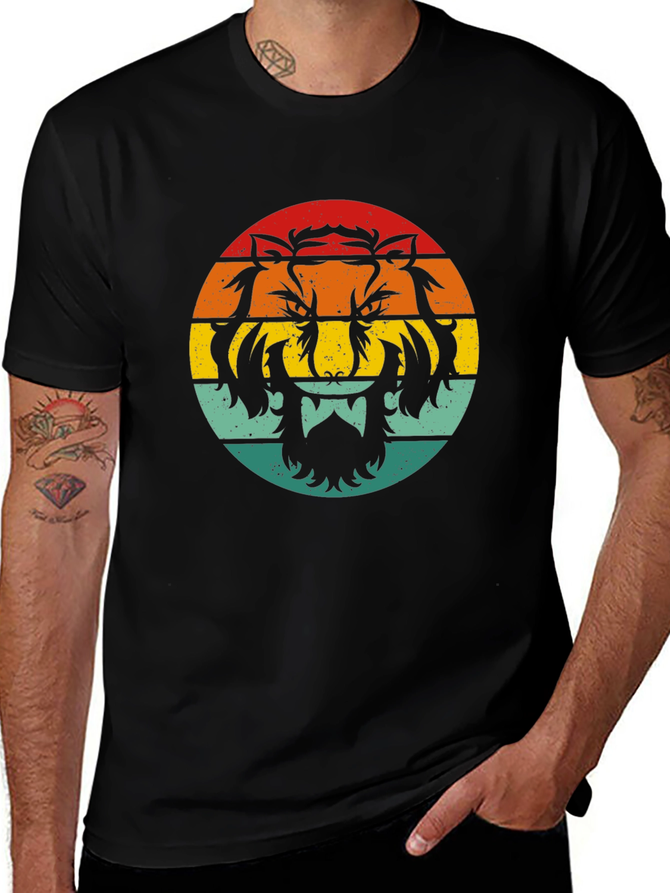 Retro Tiger Graphic T-Shirt - Black