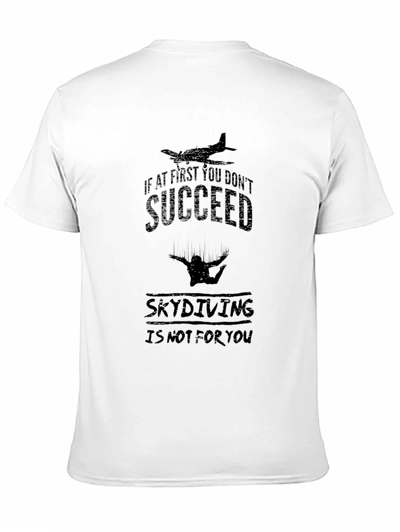 Skydiving Humor Graphic Black Tee
