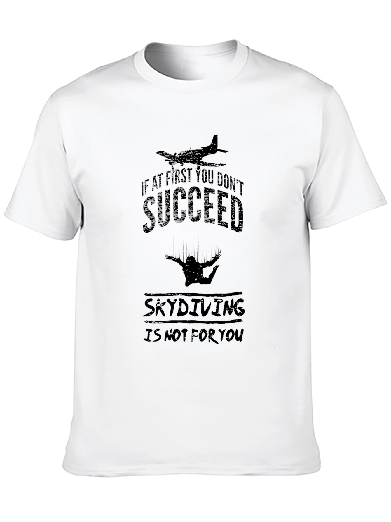 Skydiving Humor Graphic Black Tee
