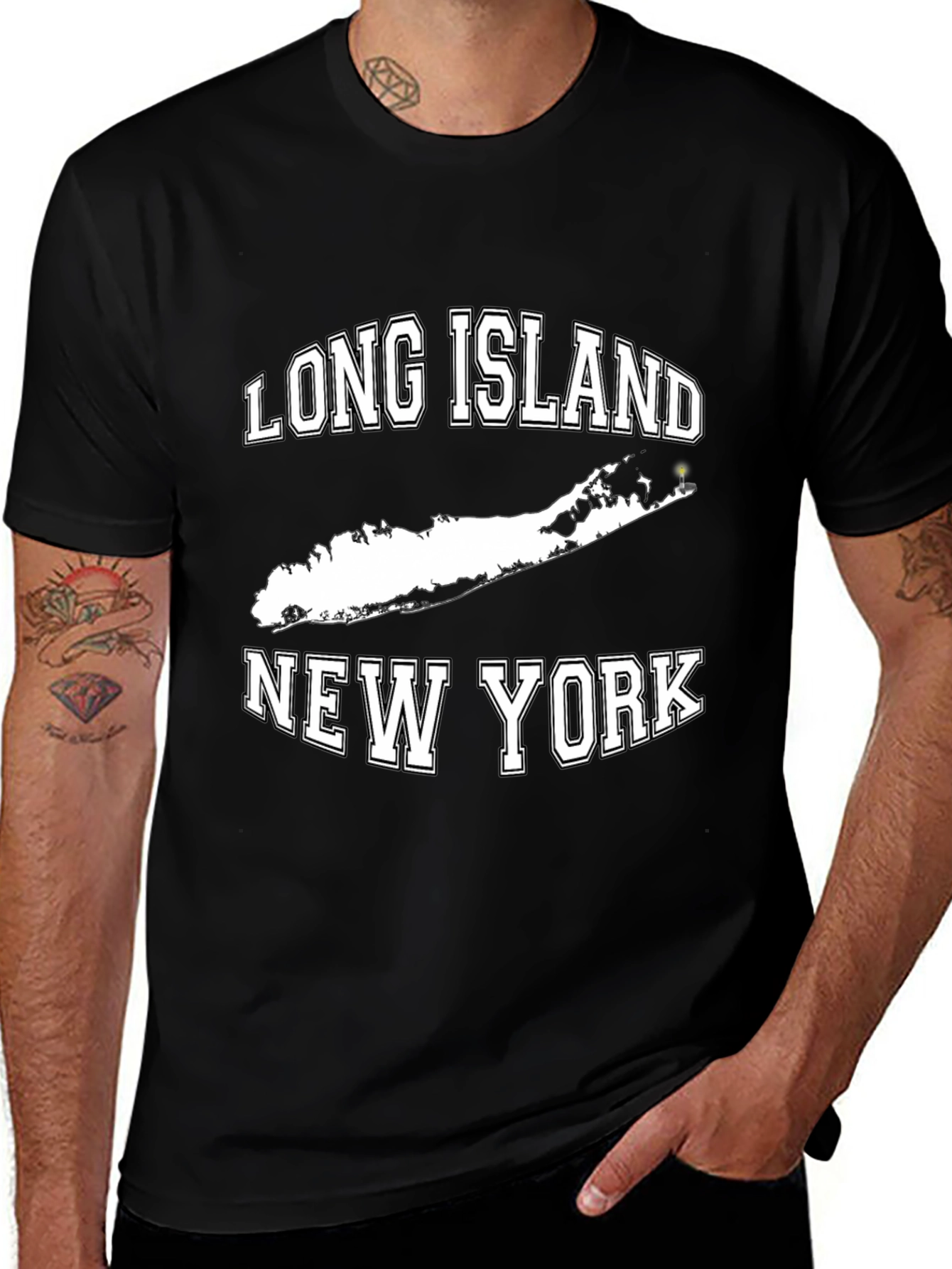 Long Island New York T-Shirt - Black