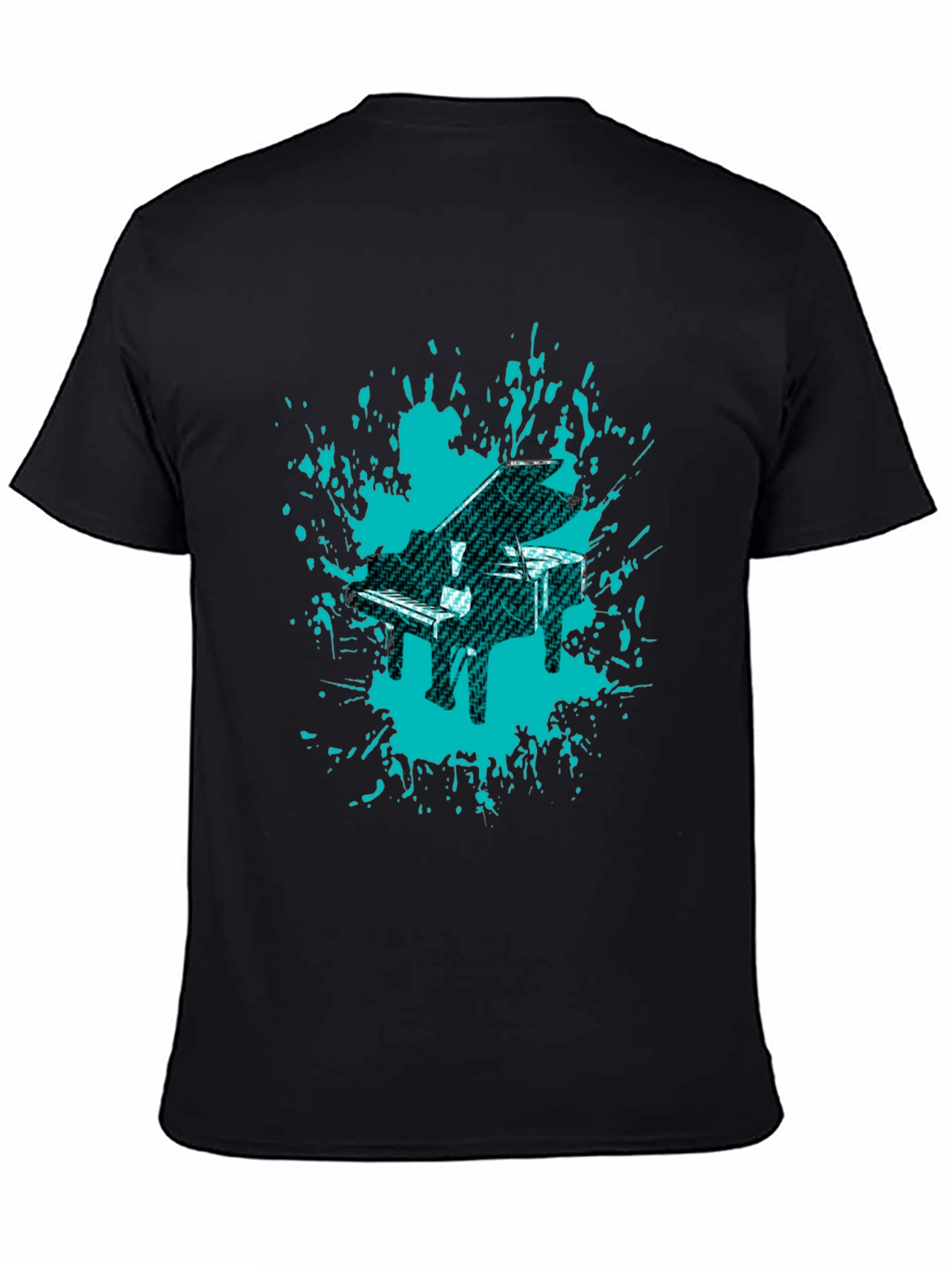 Piano Splash Graphic Tee - Cool Music Lovers Shirt