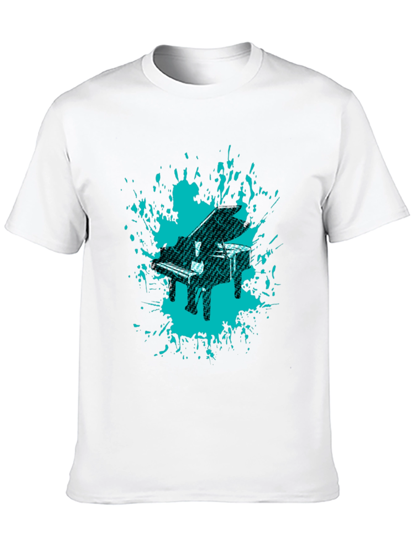 Piano Splash Graphic Tee - Cool Music Lovers Shirt