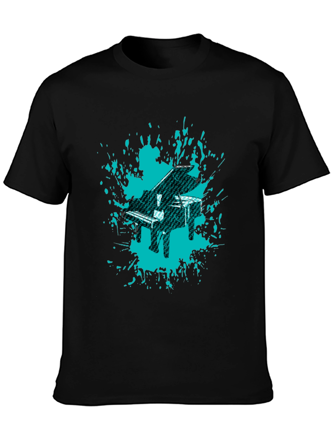 Piano Splash Graphic Tee - Cool Music Lovers Shirt