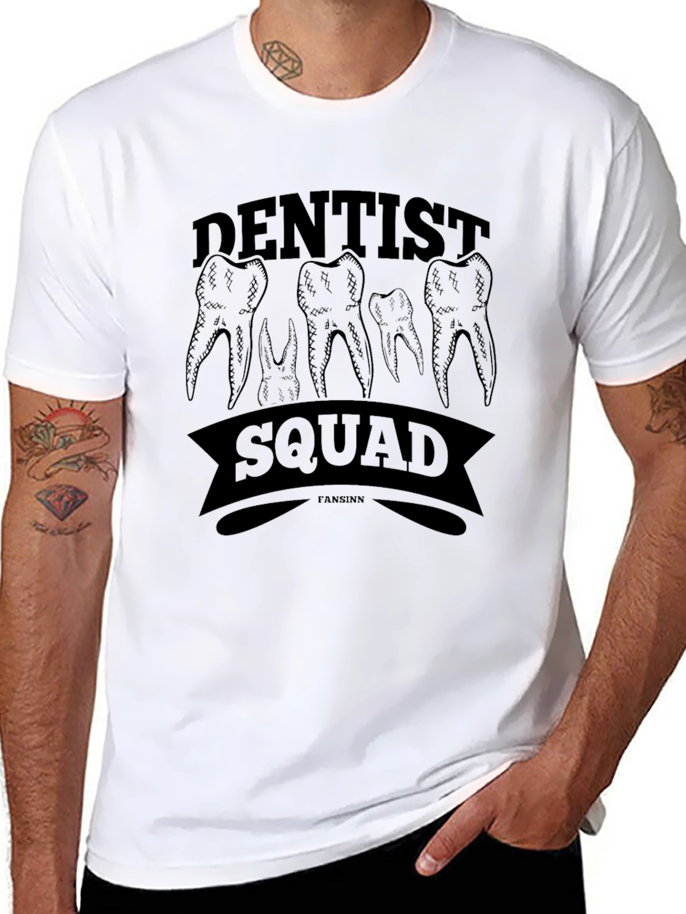 Dentist Squad Graphic T-Shirt - Black Cotton Tee