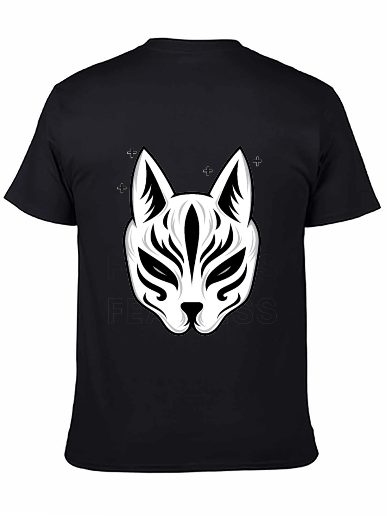 Fox Mask Graphic Tee - Stylish Black T-Shirt