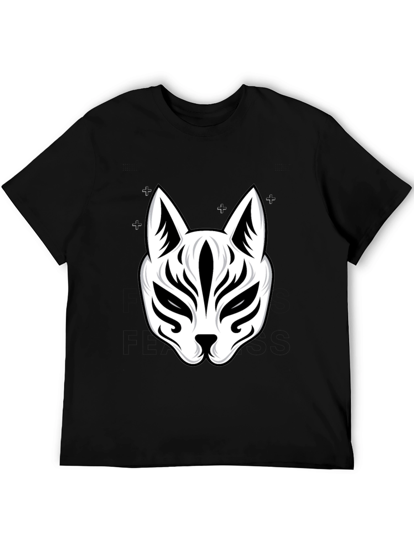 Fox Mask Graphic Tee - Stylish Black T-Shirt