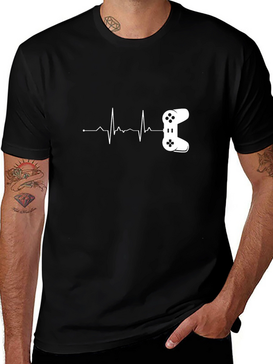 Gamer Heartbeat T-Shirt - Black Cotton Tee