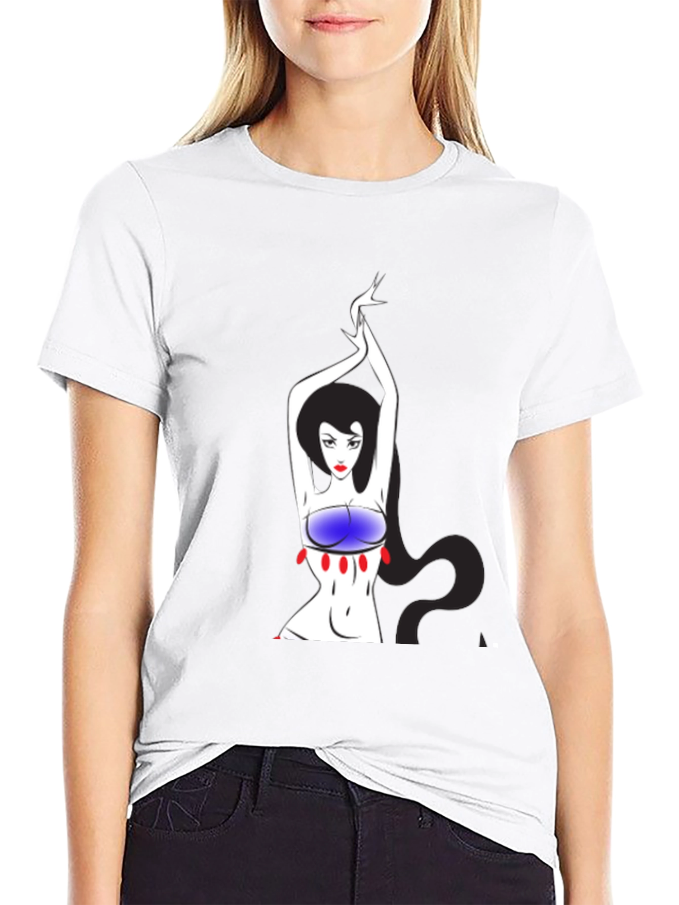 Unique Graphic T-Shirt - Artistic Woman Design