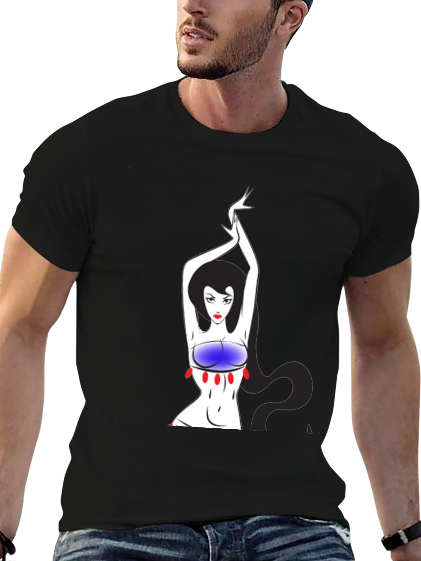 Unique Graphic T-Shirt - Artistic Woman Design