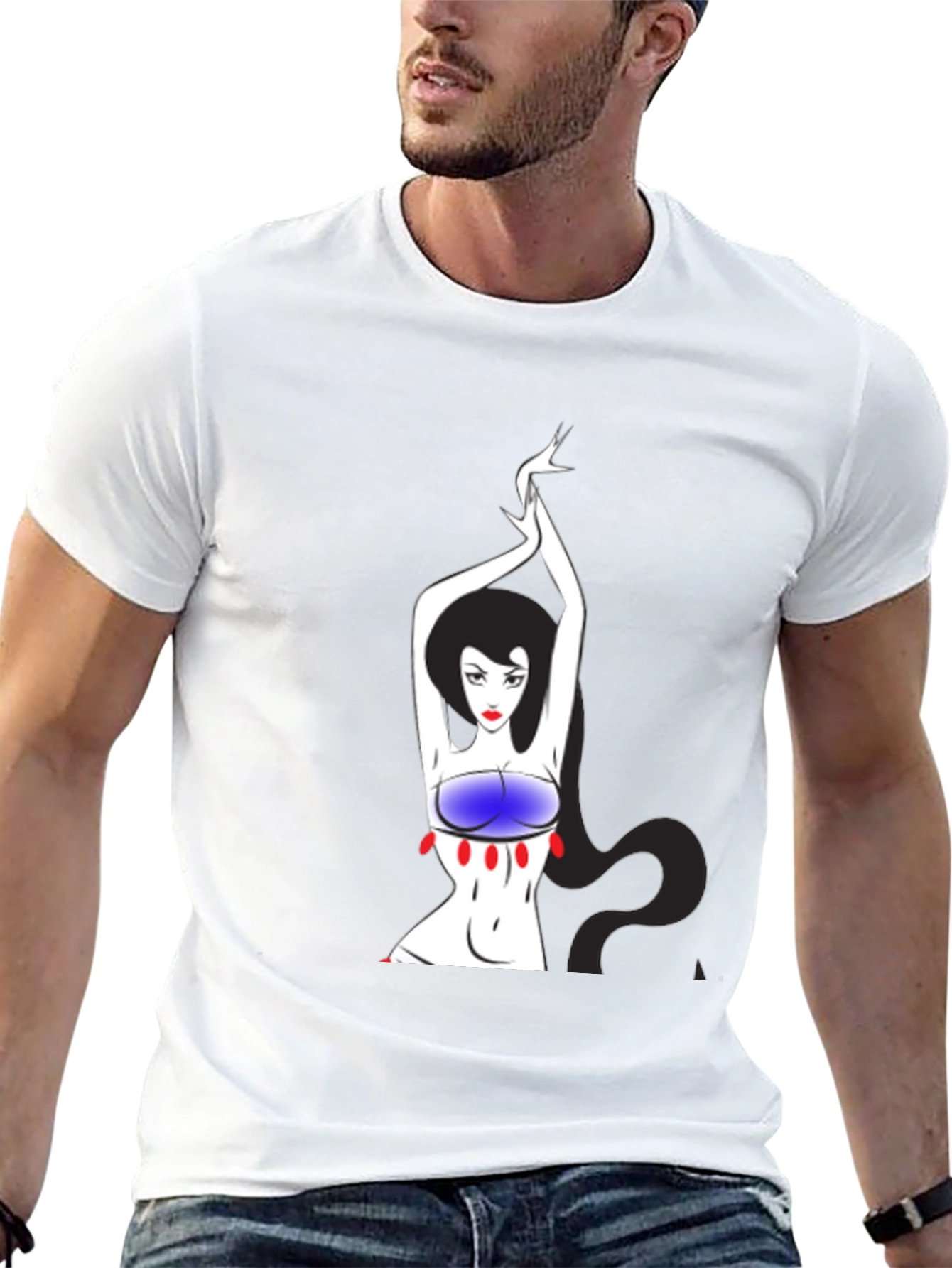 Unique Graphic T-Shirt - Artistic Woman Design