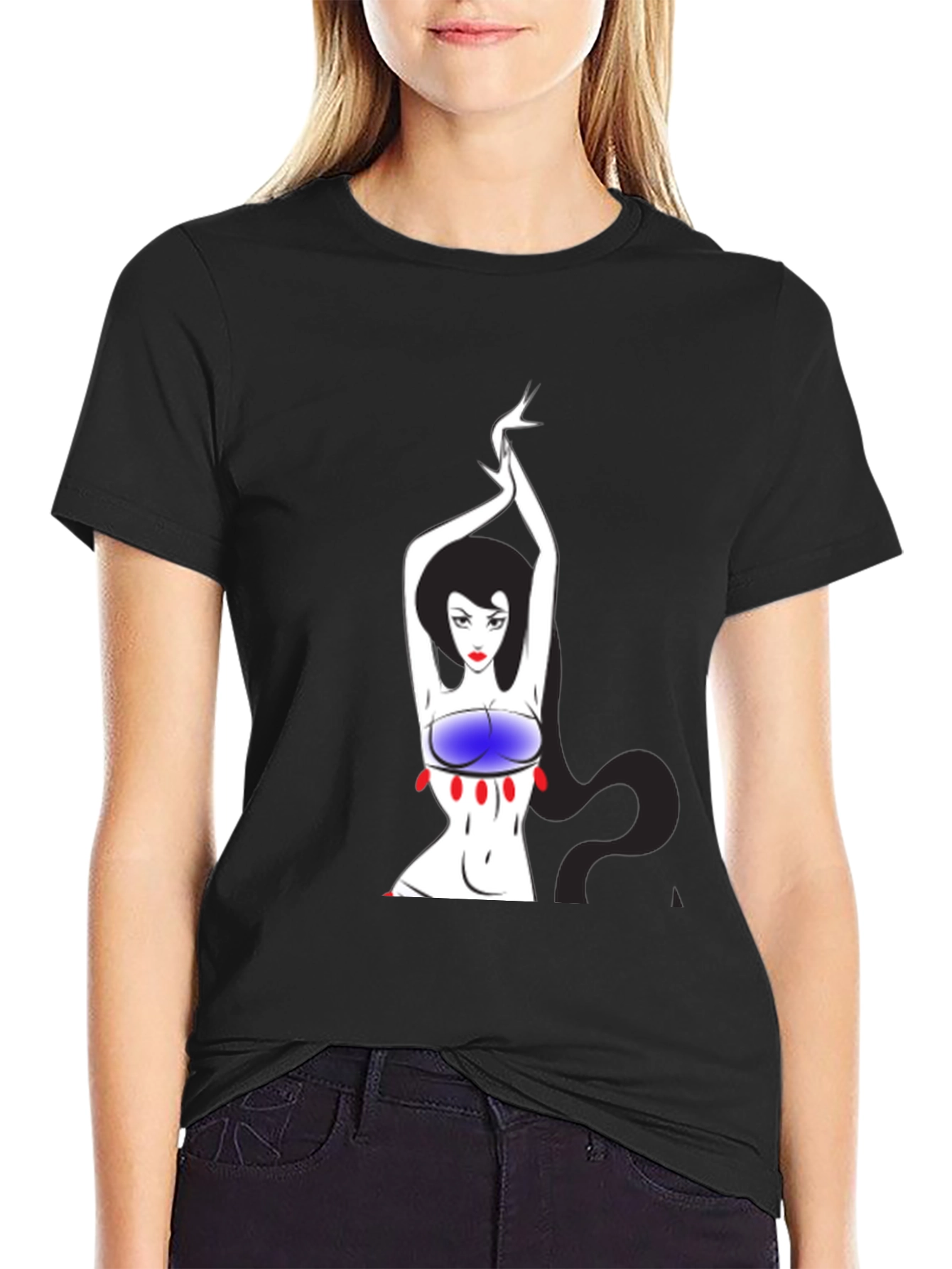 Unique Graphic T-Shirt - Artistic Woman Design