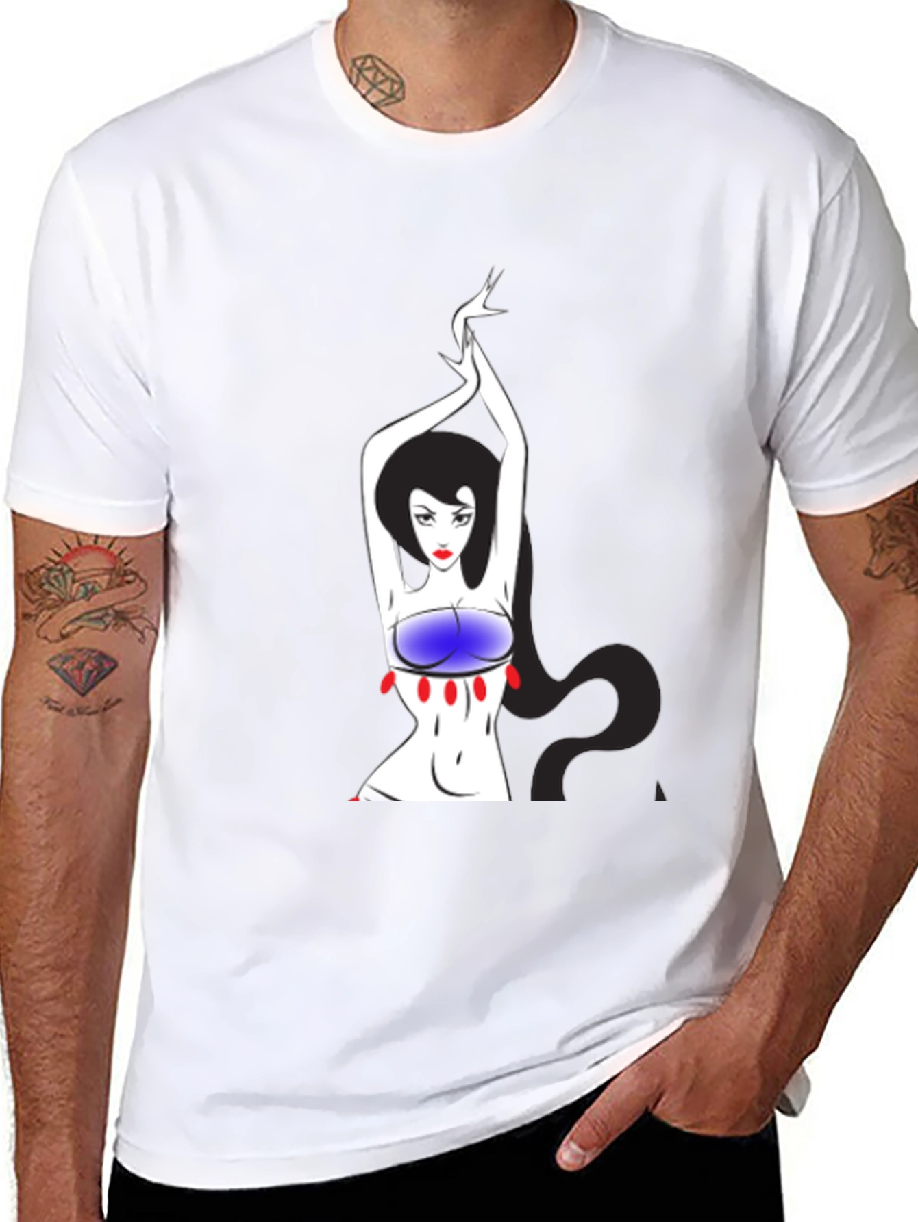 Unique Graphic T-Shirt - Artistic Woman Design