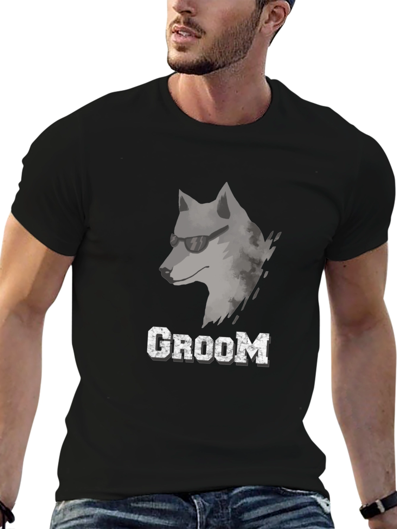 Cool Wolf Groom T-Shirt