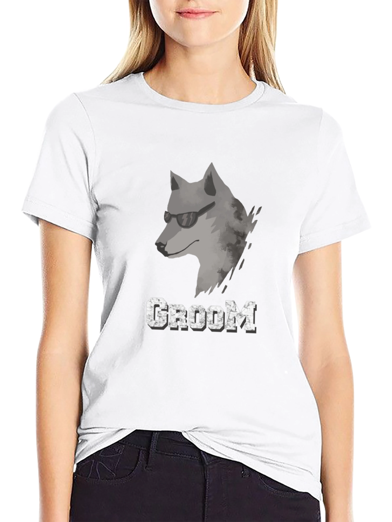 Cool Wolf Groom T-Shirt