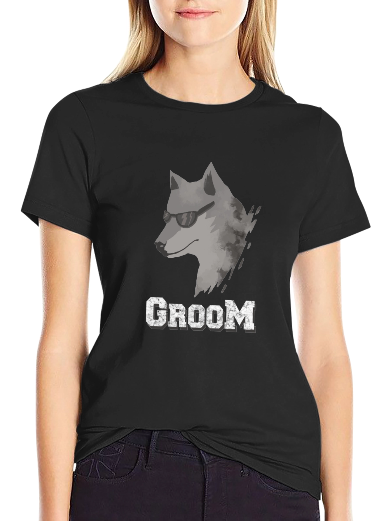 Cool Wolf Groom T-Shirt
