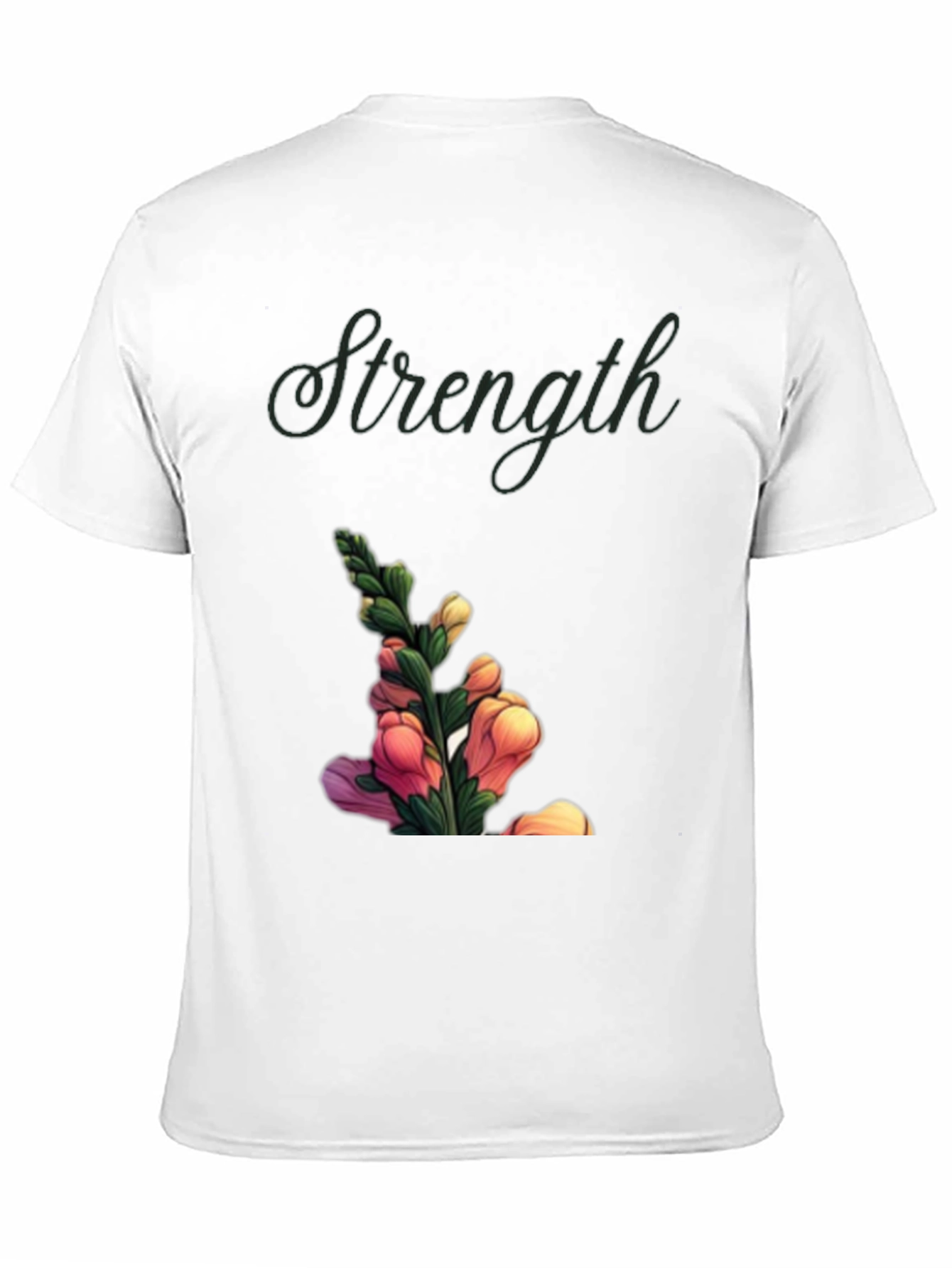 Strength Flower Graphic T-Shirt - Black