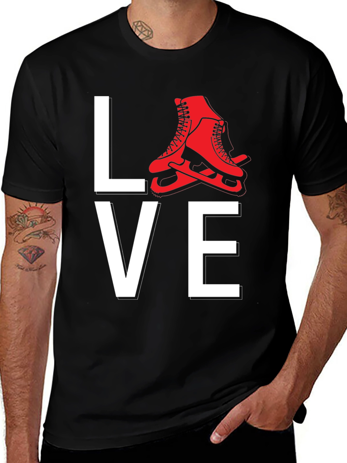 Love Ice Skating Graphic Tee Shirt