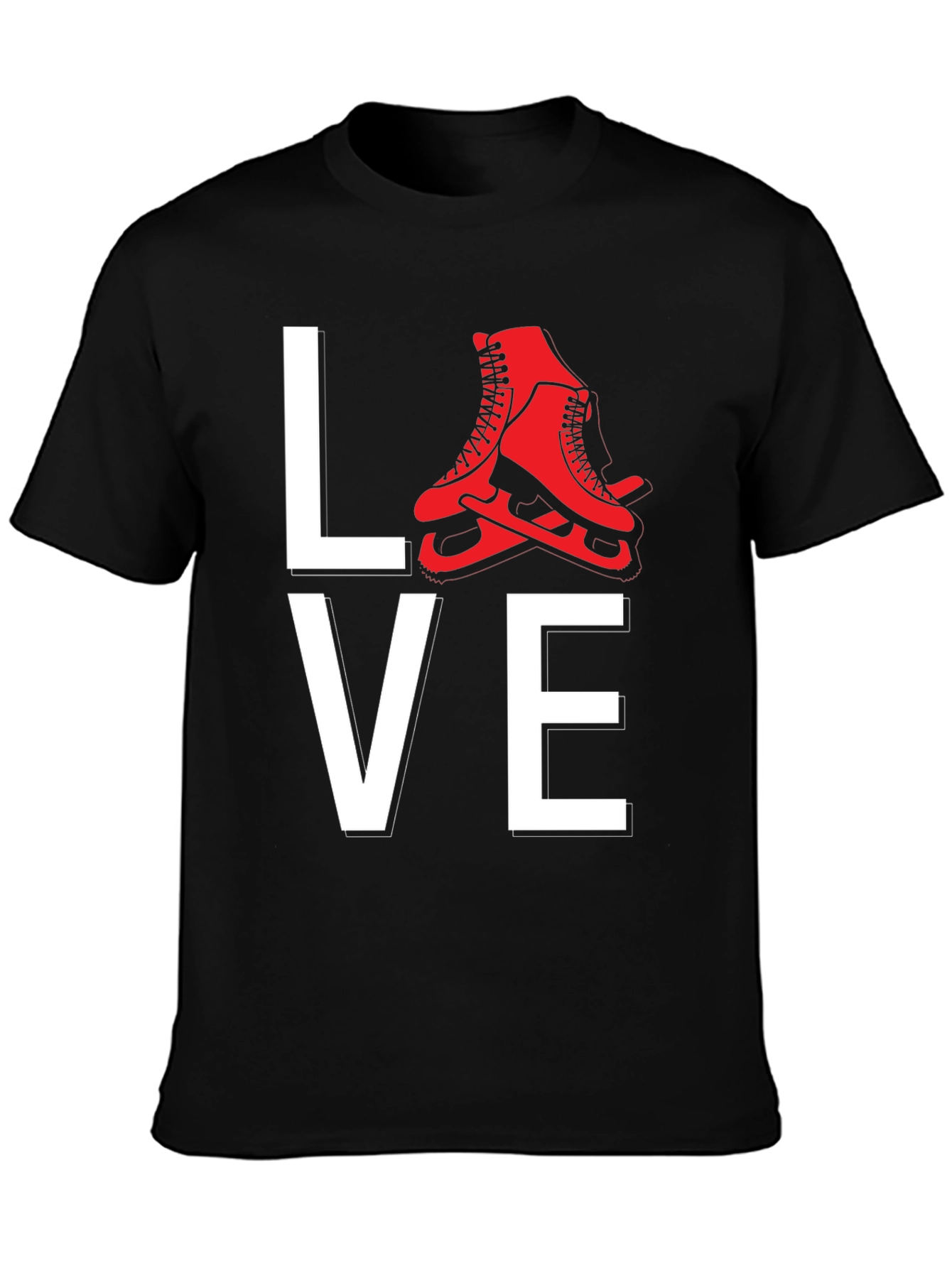 Love Ice Skating Graphic Tee Shirt