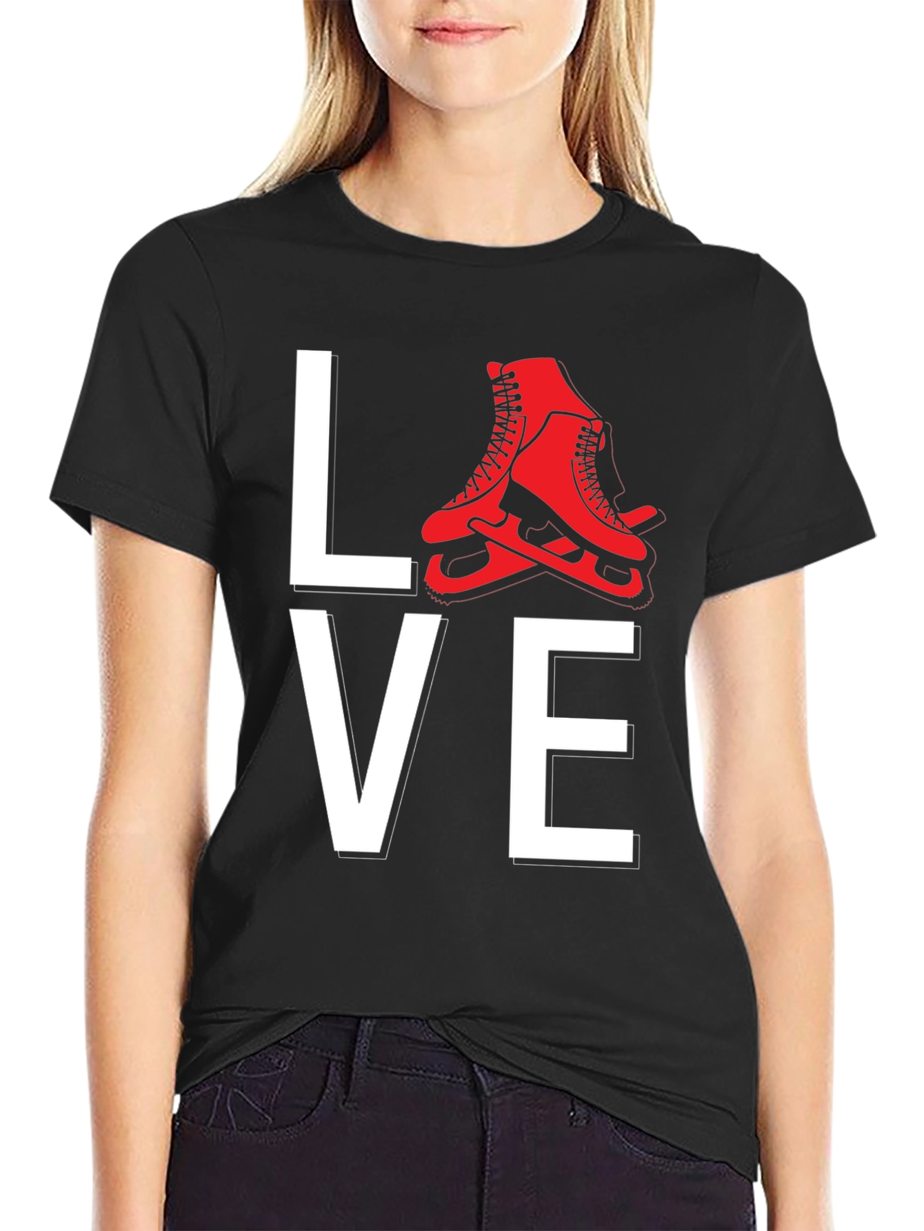 Love Ice Skating Graphic Tee Shirt