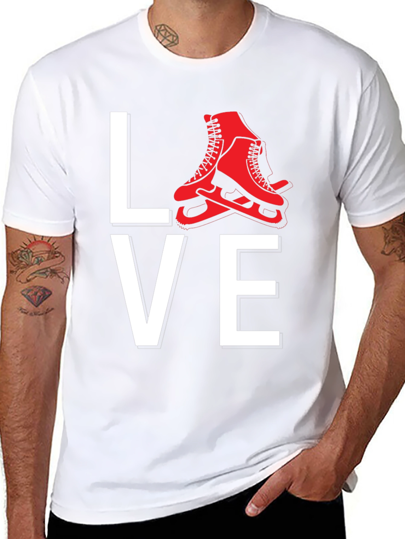 Love Ice Skating Graphic Tee Shirt