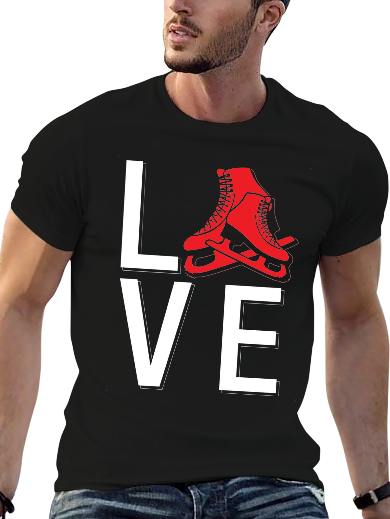 Love Ice Skating Graphic Tee Shirt